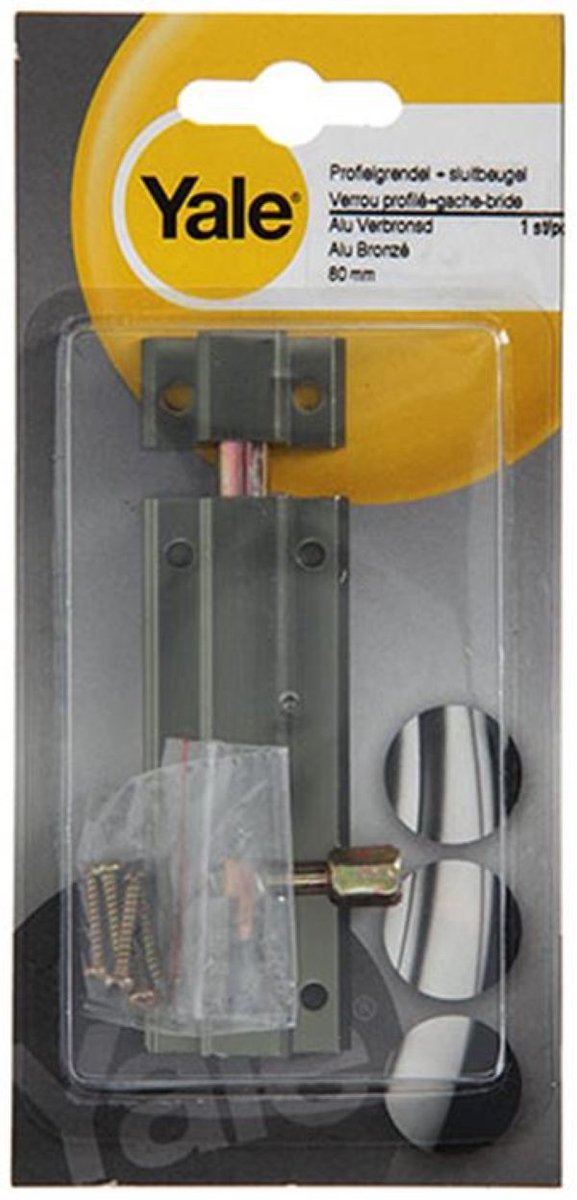 Yale Profielgrendel met Sluitbeugel 80 mm Verbronsd – Deur- en Raamgrendel