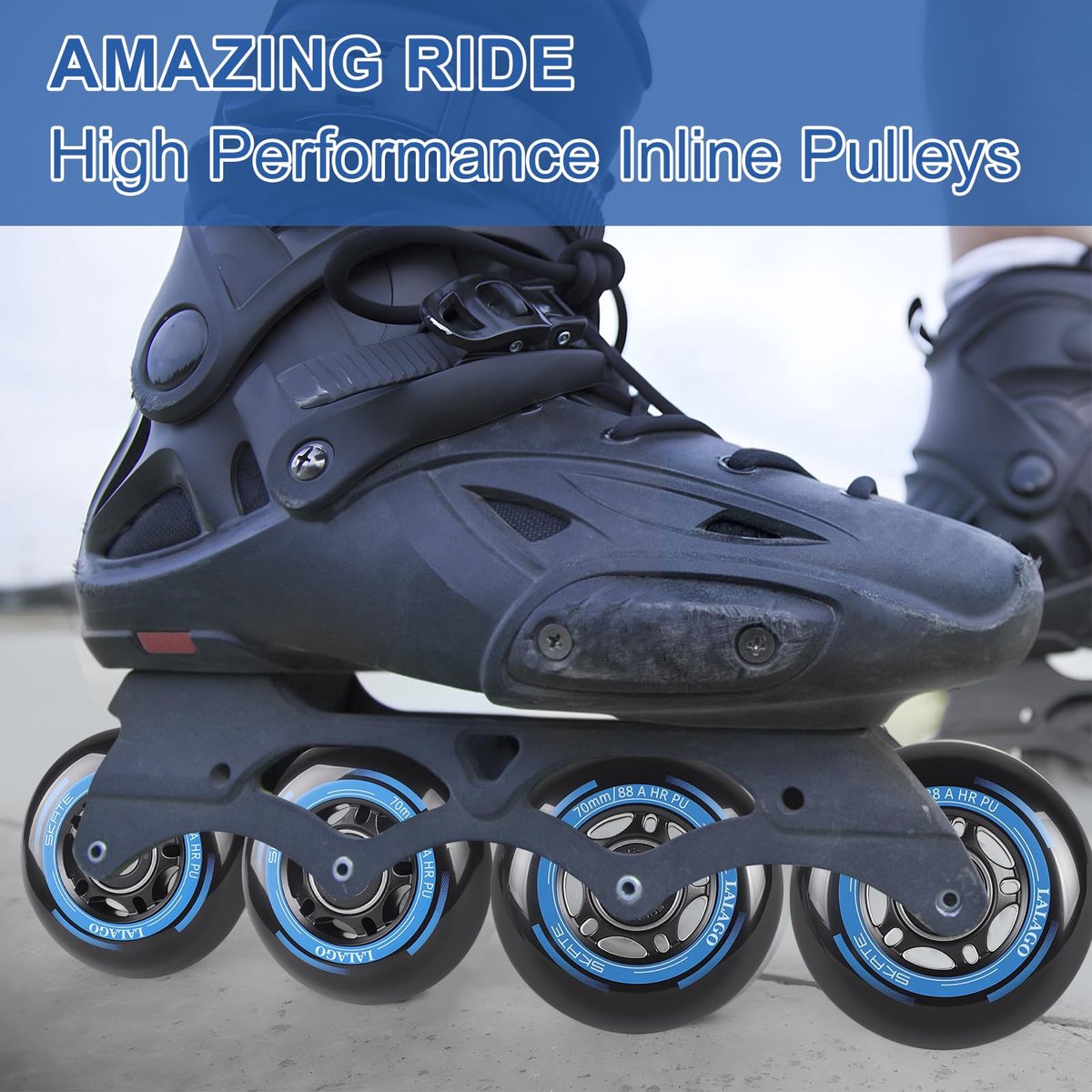 SnelShoppen - Set van 8 Inline Skate Wielen 70 mm met ABEC 9 Lagers - Vervangwielen voor Skates, Koffers of Trainingswielen - Duurzaam en Supersnel -
