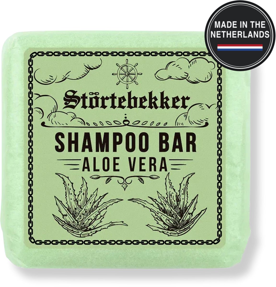Störtebekker® Premium Shampoo Bar Aloë Vera - Vaste shampoo voor mannen en vrouwen - 3-in-1 douchezeep voor mannen voor haar, hoofdhuid en baard - Hydraterende shampoo - veganistisch, handgemaakt - 100 g Solid Shampoo Bar Aloe Vera