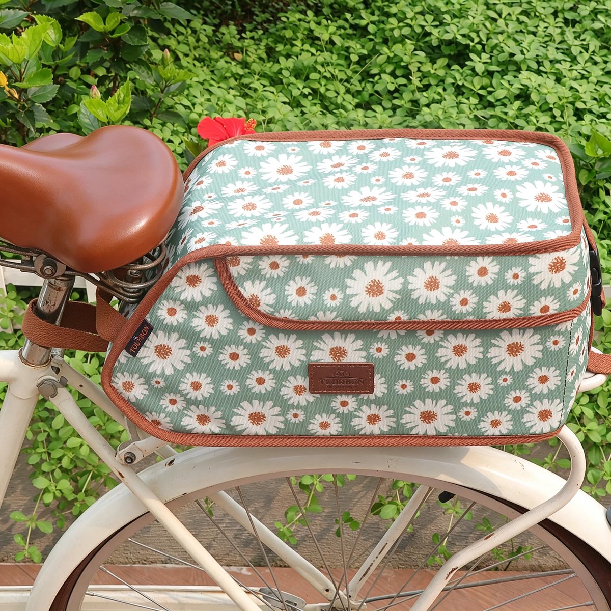 SnelShoppen - Waterdichte Canvas Fiets Fietstas Achter Rack Geïsoleerde Kofferbak Koeltas voor Afhaalmaaltijden en Levering - Ideaal voor Fietsen, Pic