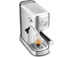 Espressomachine - Koffieapparaat - Thuis koffie maken - Professionele melkopschuimer - 1L Waterreservoir - Zilver