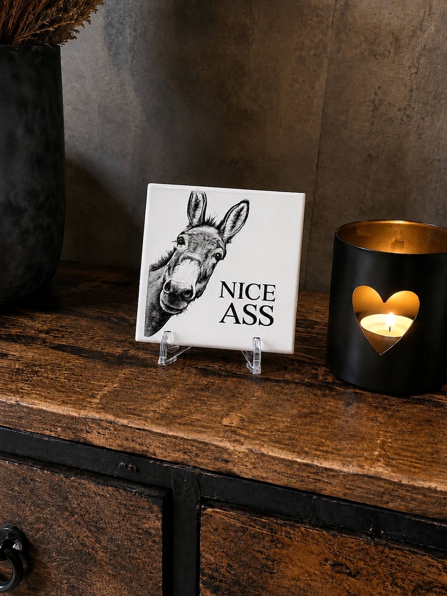 Tekst tegeltje - Tegeltje met tekst Nice Ass - Toilettegeltje - Spreuk tegeltje - XLX®