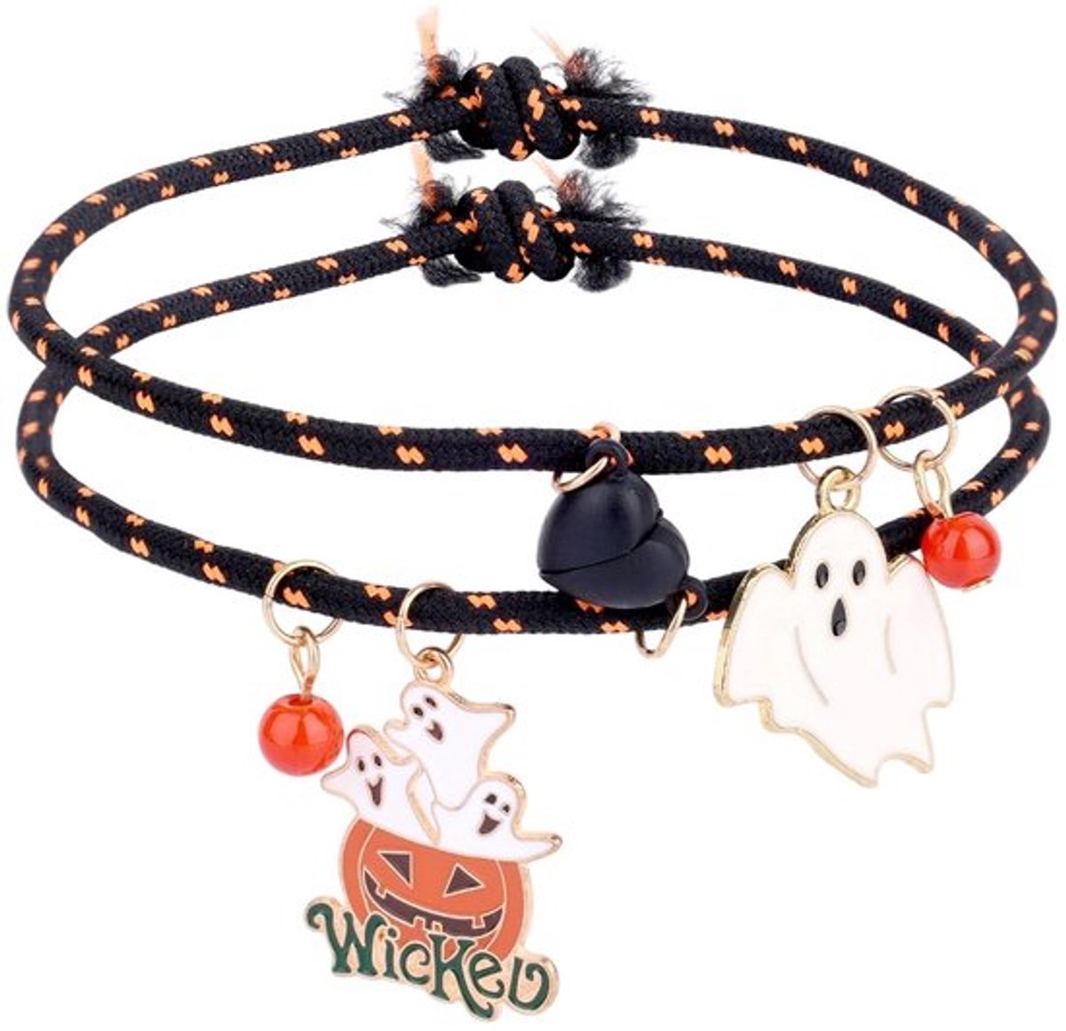 Vriendschapsarmbanden 2 stuks - Zwart - Magnetisch - Bijpassend Armbandje - Cadeau voor Vrienden - Kwaliteitsmateriaal 24 cm - Armbanden
