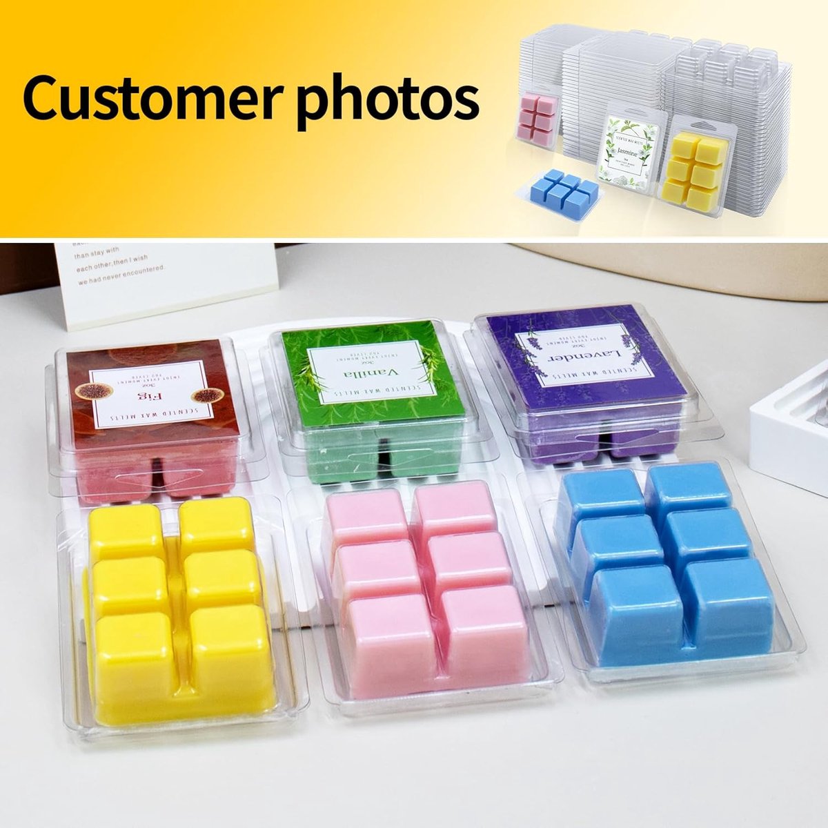 Wax Melts Mallen - Kaarsen Containers - Kaarsen Maken - 6 Holte Tray - 16 x 21.5 x 8.5 cm