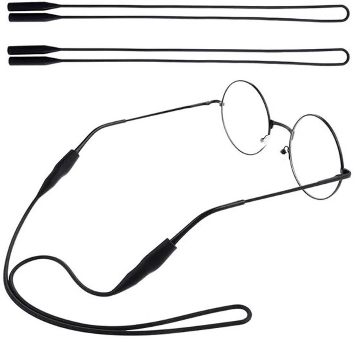 Brillenband - 2 Stuks - Elastische Siliconen - Antislip Uiteinden - Comfortabele Grip - Voor Dames/Heren - Brilkoord