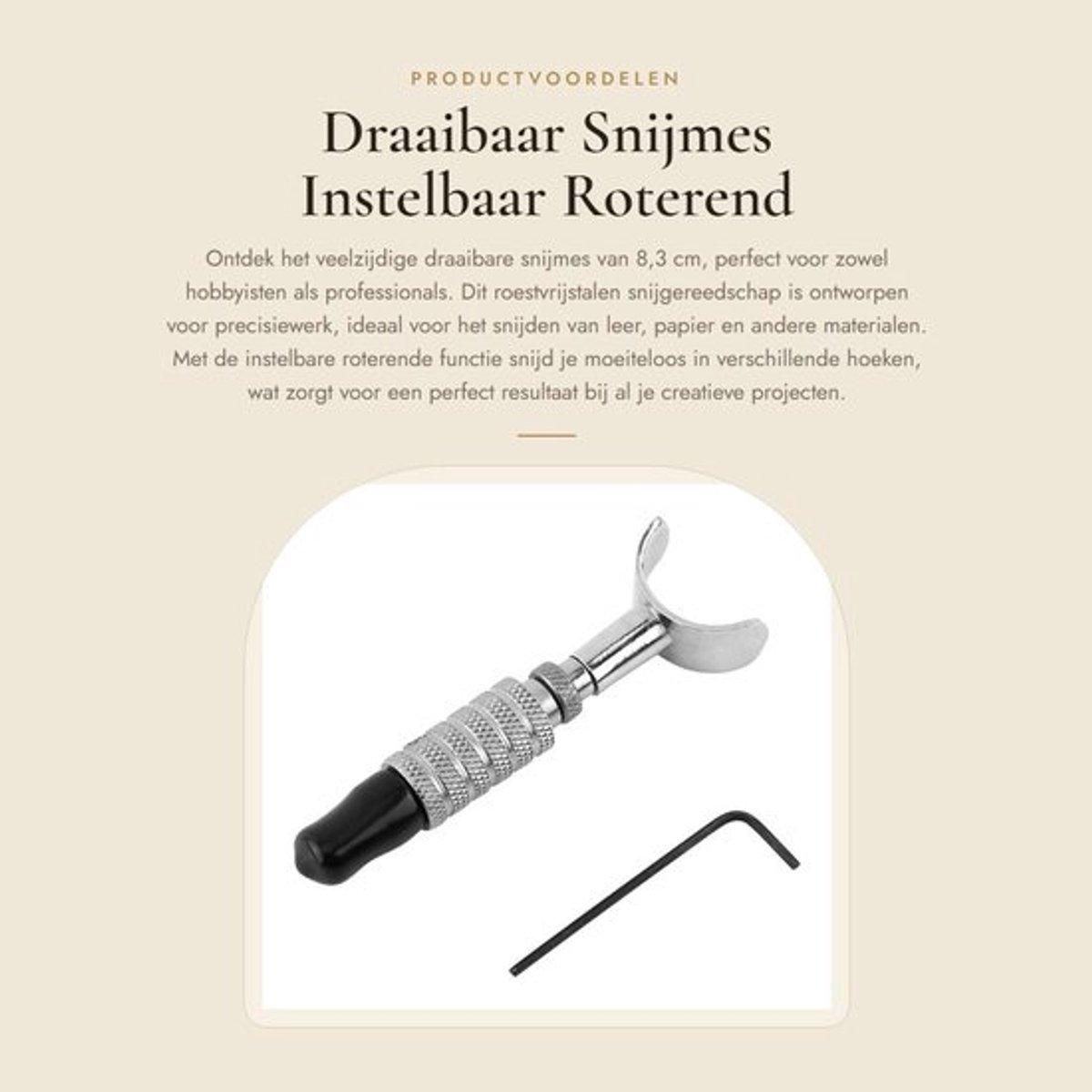 Snijmes 8,3 cm - Roterend Mes - Roestvrij Staal - Snijgereedschap - Professioneel - Hoogwaardige Kwaliteit
