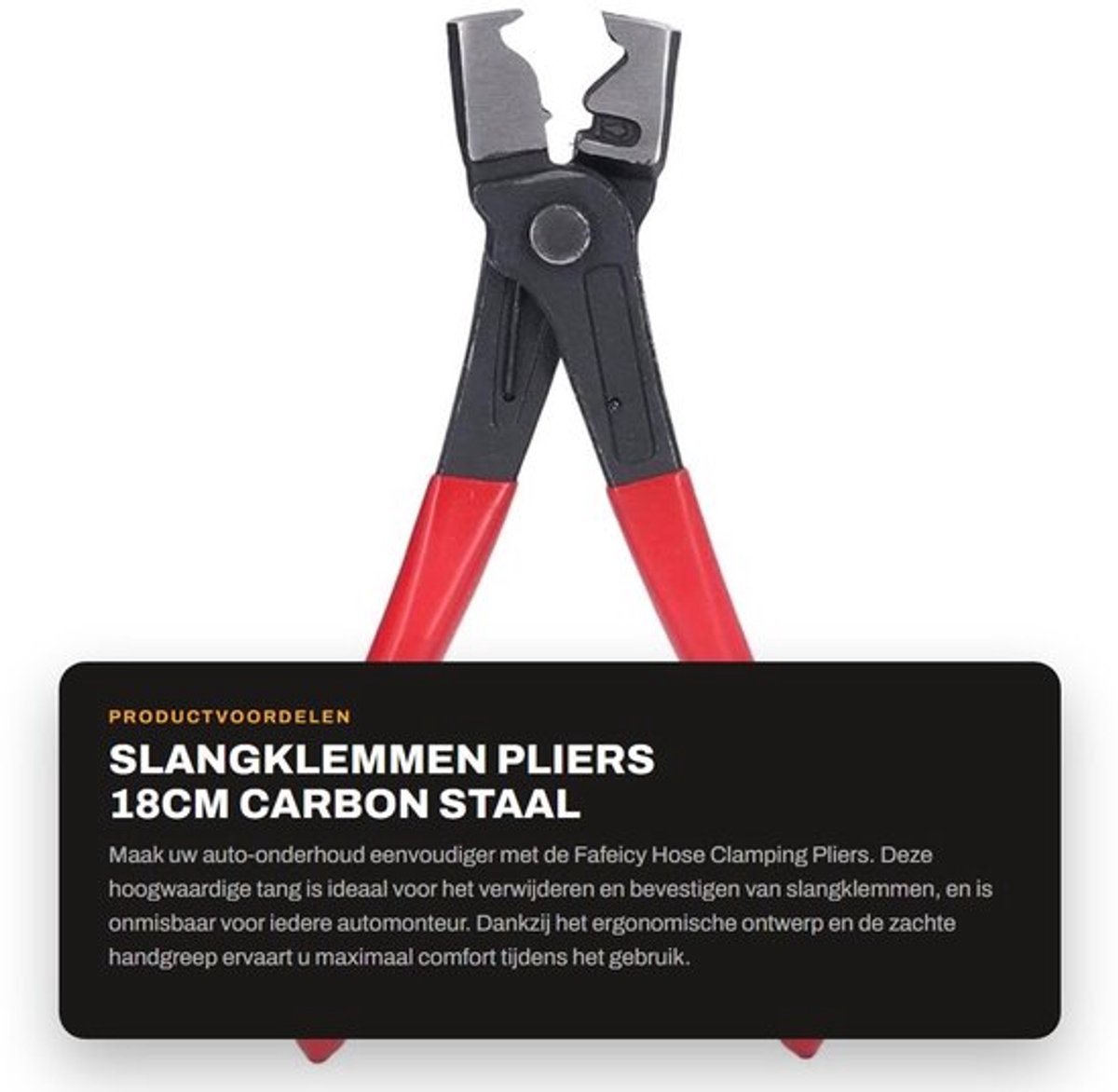 Slangklem Tang 18cm - Carbon Staal - Comfortabele Handgreep - R-Type Ontwerp - Lichtgewicht - Efficiënt Gebruik