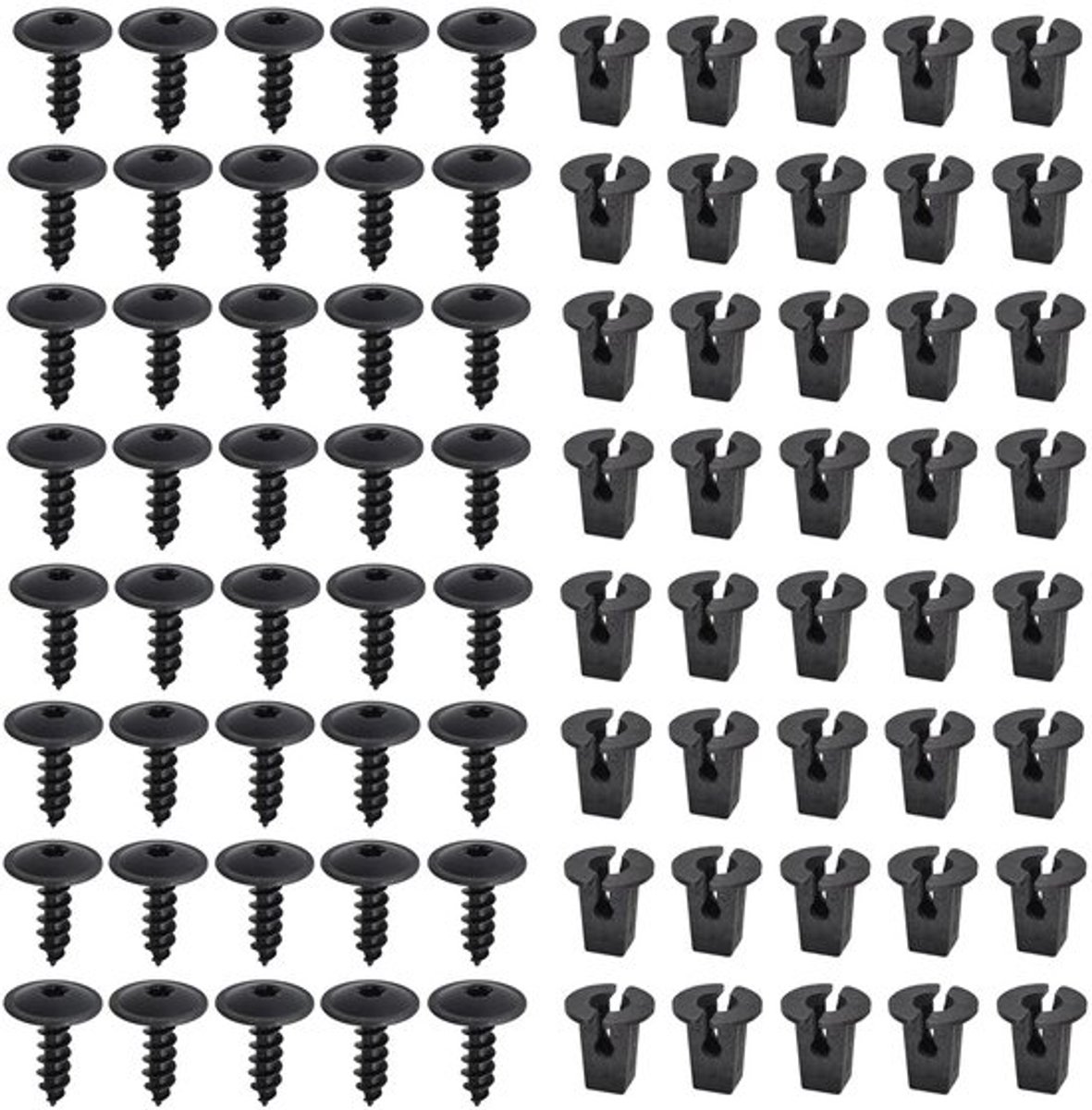 Plaatschroeven 60 stuks M5 x 16 mm - Zelftappende Schroeven - Carrosserieschroeven - Bevestigingsclips - Torx - Duurzaam Metaal