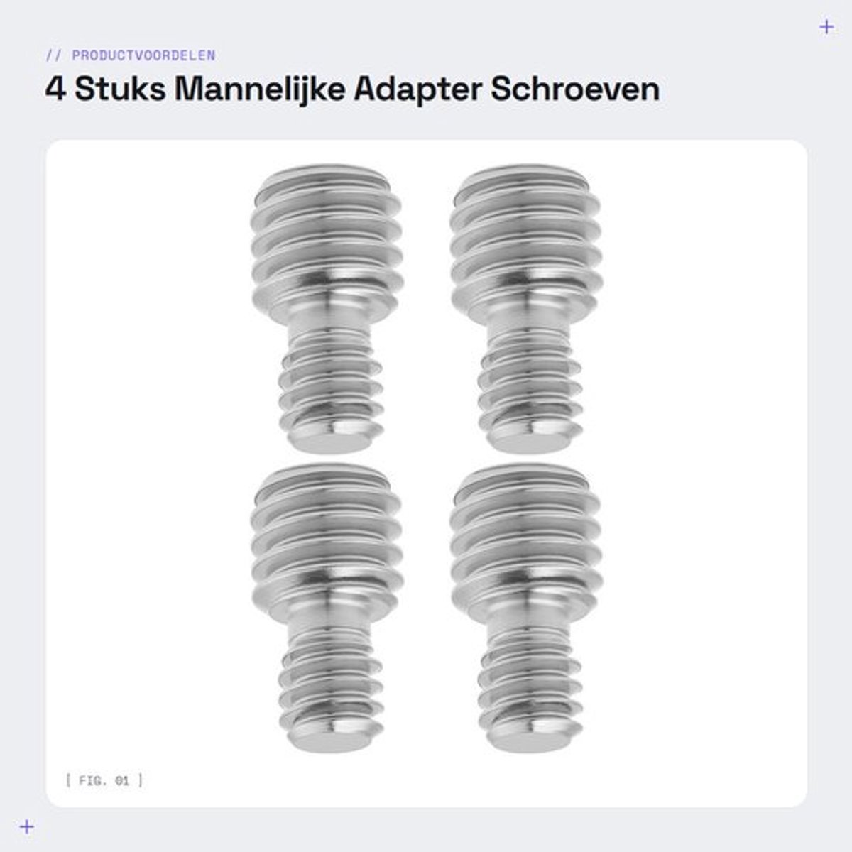 4 Stuks Mannelijke Adapter Schroeven voor Statief en Quick Release