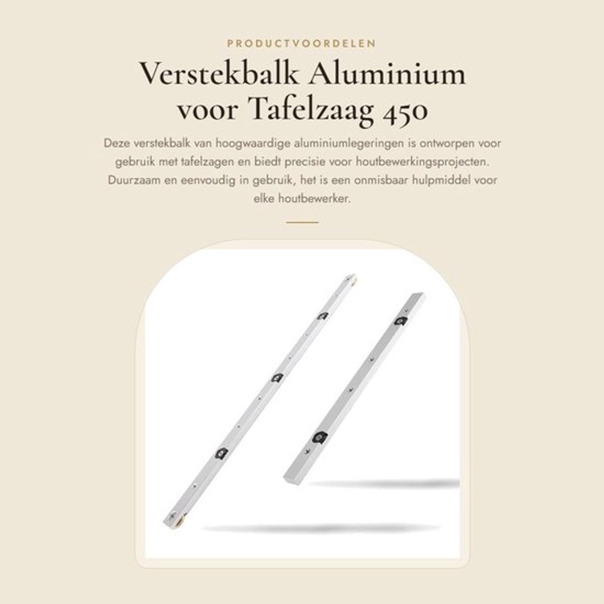 Verstekbalk Aluminium voor Tafelzaag 450 mm