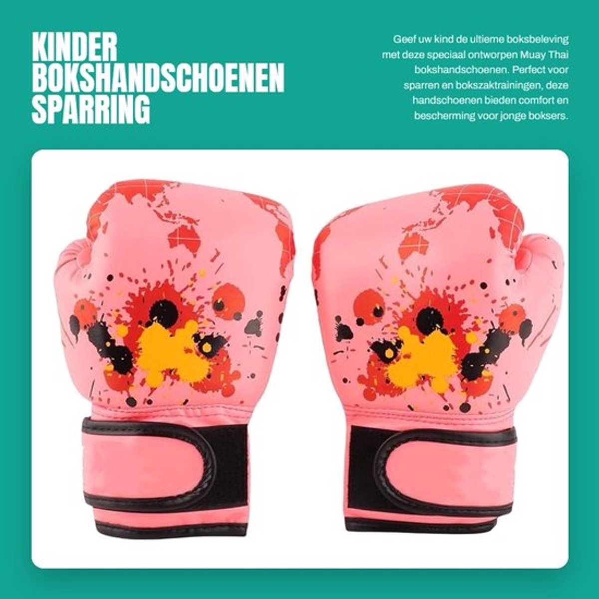 Bokshandschoenen Kinderen - Duurzaam PU-leer - Ademend - Schokabsorberend - Flexibel - Voor Punchtraining - Vechtsporthandschoenen