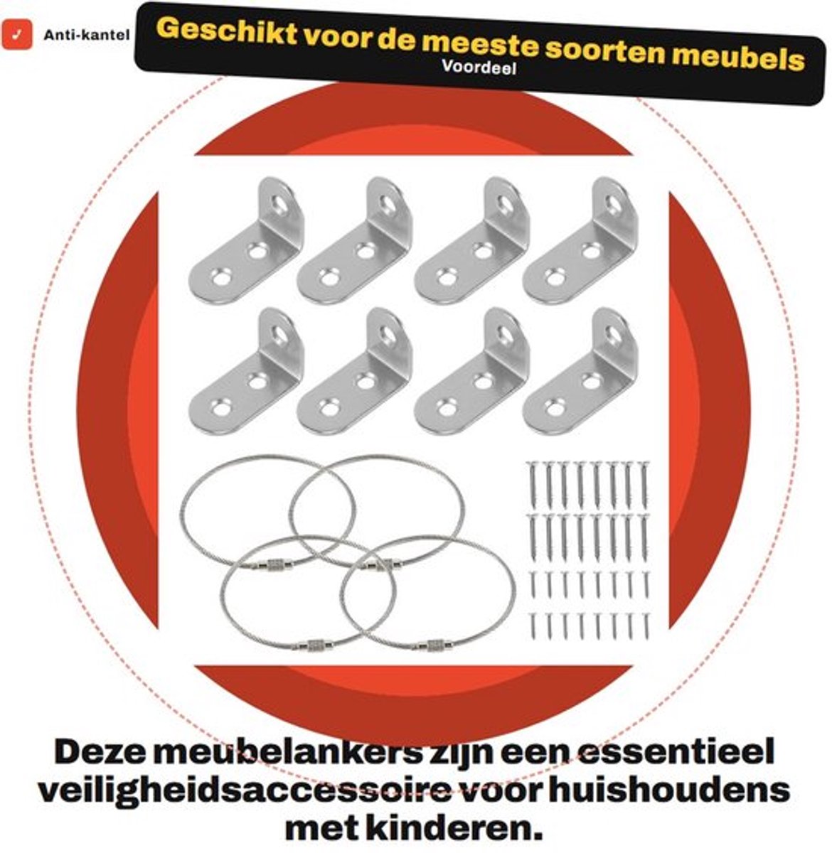 Anti-kantel meubelankers voor extra veiligheid