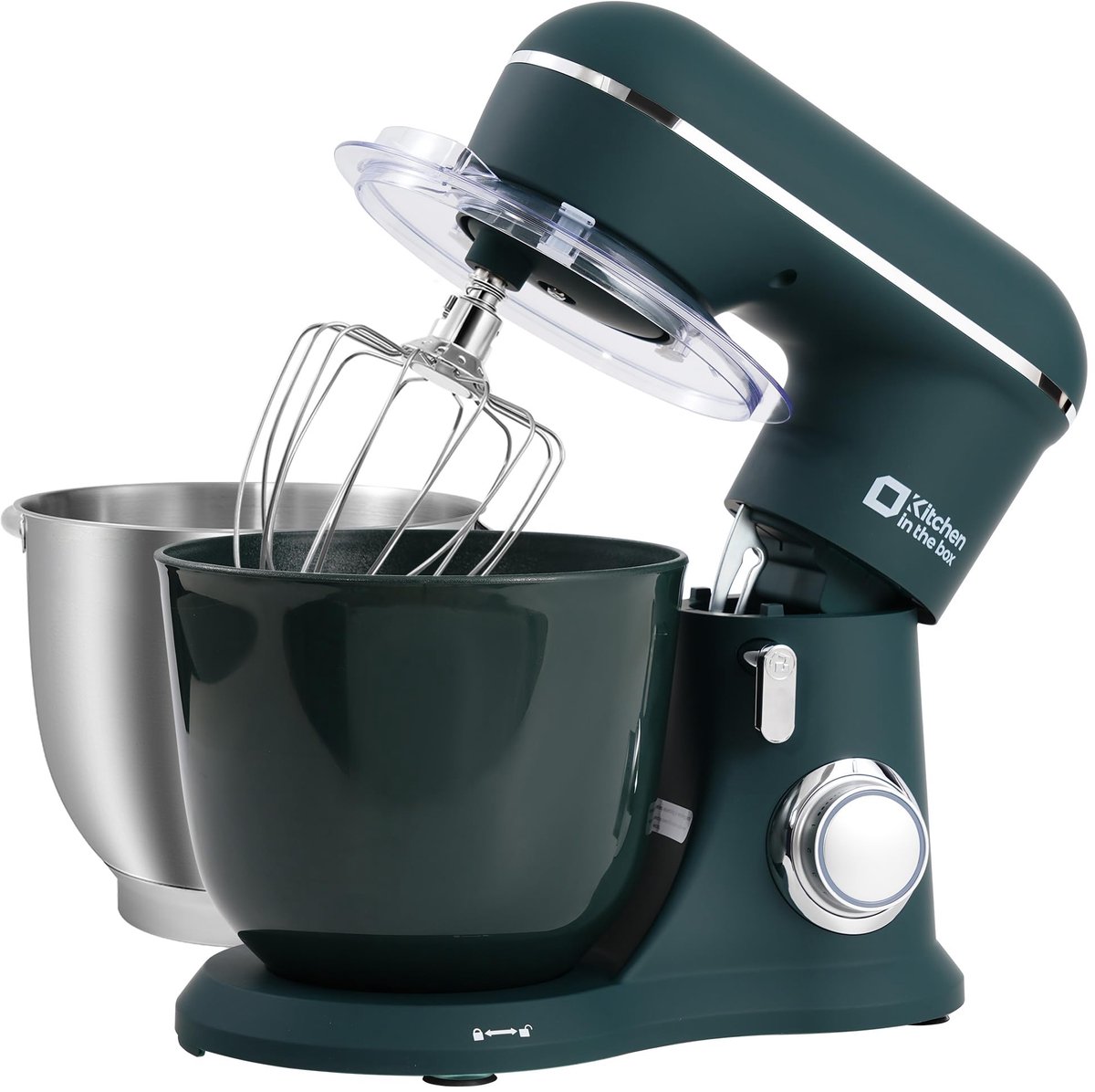 SnelShoppen - Kitchen in the Box Keukenmachine 1300W, 10 Snelheden, 4.5L + 5L Mengkommen, Elektrische Standmixer met Garde, Klopper en Deeghaak in Don