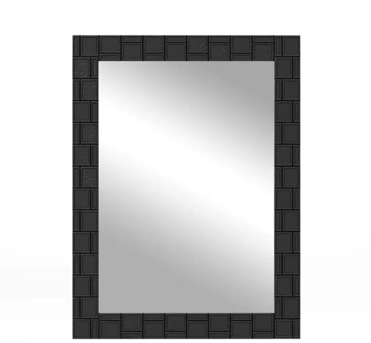 80 x 60 cm houten wandspiegel met metalen haken, zwart