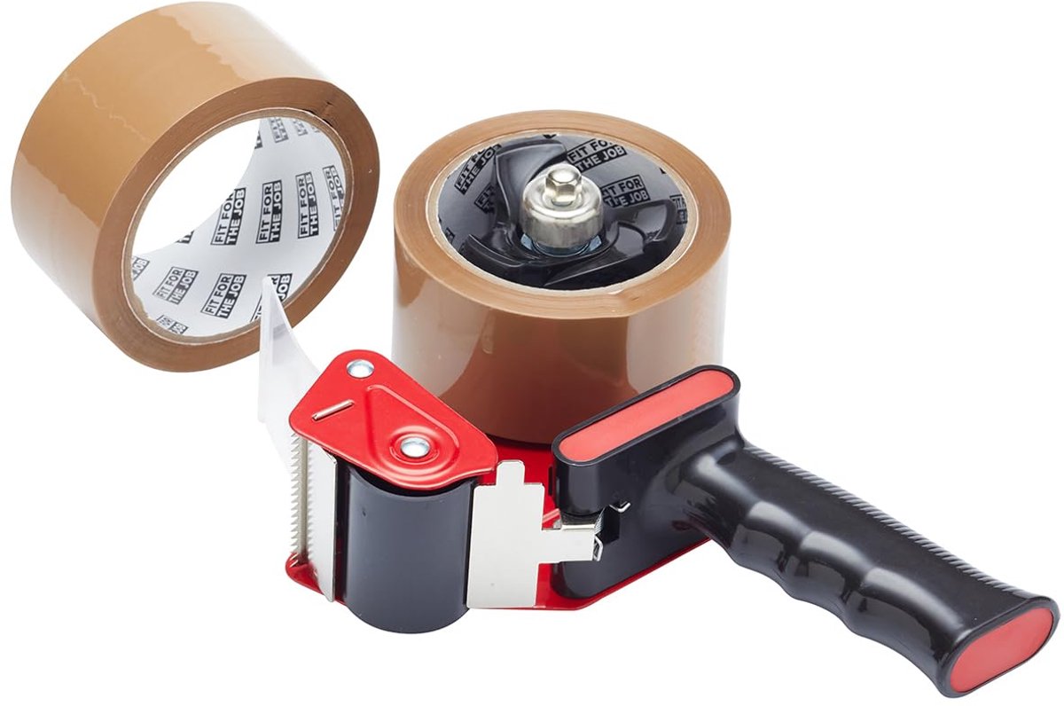 Fit For The Job Geschikt voor de job, dispenser en pistool voor bruine tape - ShopVlot