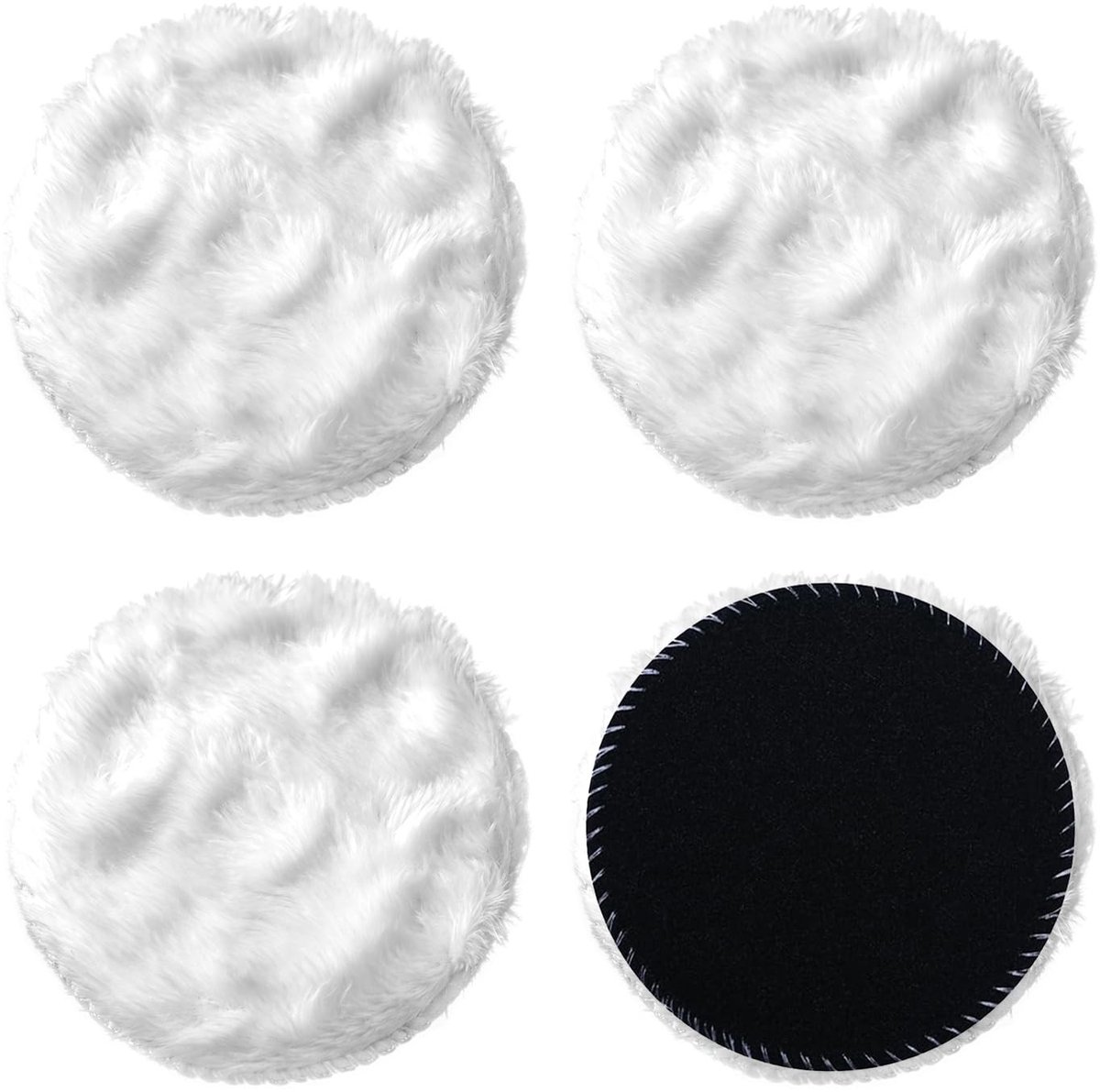 Imitatie Wol Polijstschijven 125mm - 4 Stuks Herbruikbare Polijstpads voor Auto en Meubels, Geschikt voor Boormachines en Dual Action Polishers