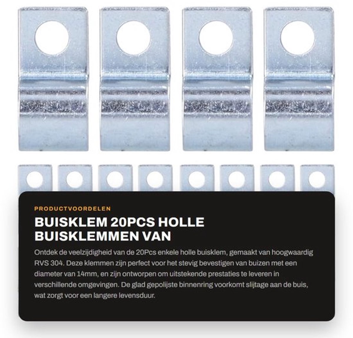 Buisbeugel 20 Stuks - Roestvrij Staal 304 - Galvaniseerde Beugel - Schokbestendig - Antislip - Beschermend Ontwerp - Pijpbeugel