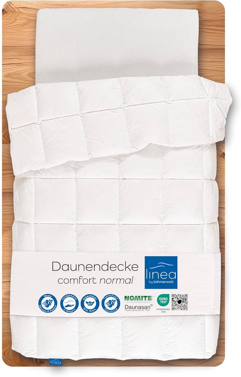SnelShoppen - Cuddly Duvet 155 x 220 cm van Dons en Veren, 90% Dons, Allergievriendelijk, Wasbaar tot 60°C, Comfortabel, Ideaal voor Elke Seizoen