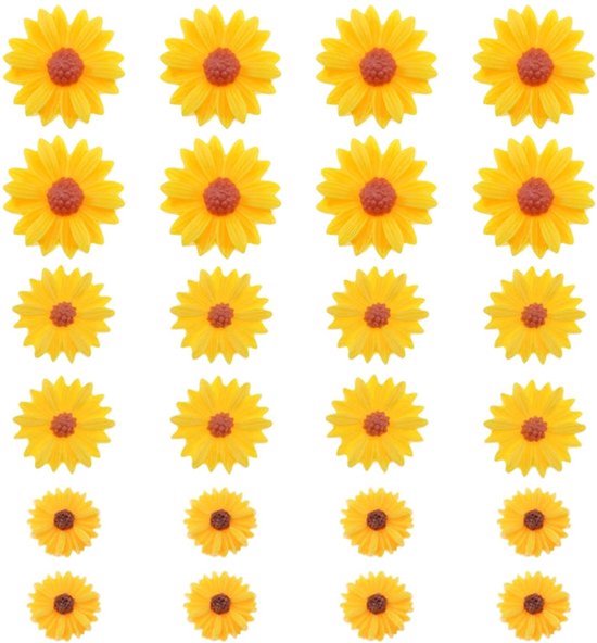 Madeliefje Hars Bedels 50 Stuks - Kunstmatige Bloemen - Decoratie - Haaraccessoires - Veilig en Duurzaam - Diverse Maten - Bloem