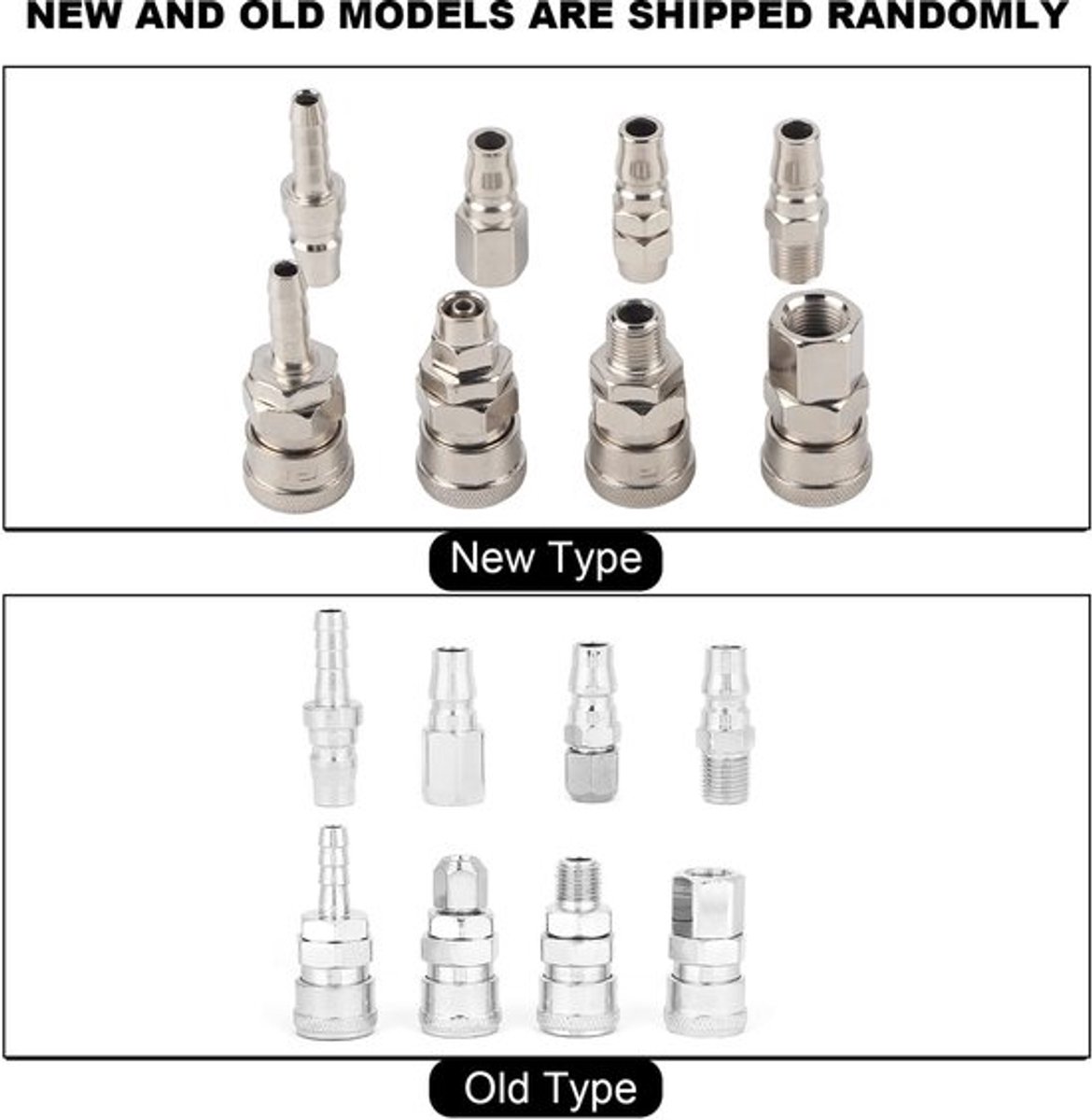 Pneumatische Aansluitingen 8 Stuks - Snelaansluitingen - Zinklegering - 1/4 Inch - Luchtcompressor - Eenvoudig te Verbinden - Luchtconnector