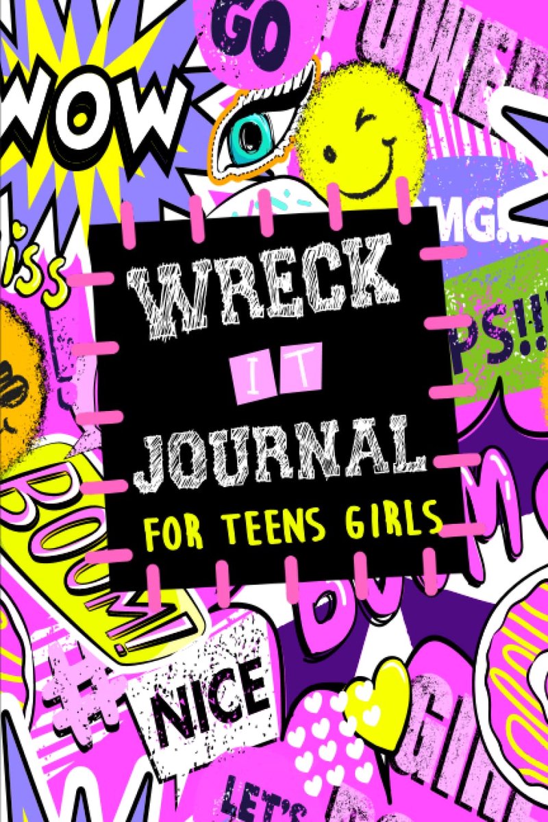 SnelShoppen - Wreck It Journal voor Tiener Meisjes - Creatief Stressverlichtingsboek Met Uitdagende Taken Voor Kinderen, Tieners en Volwassenen - Kuns