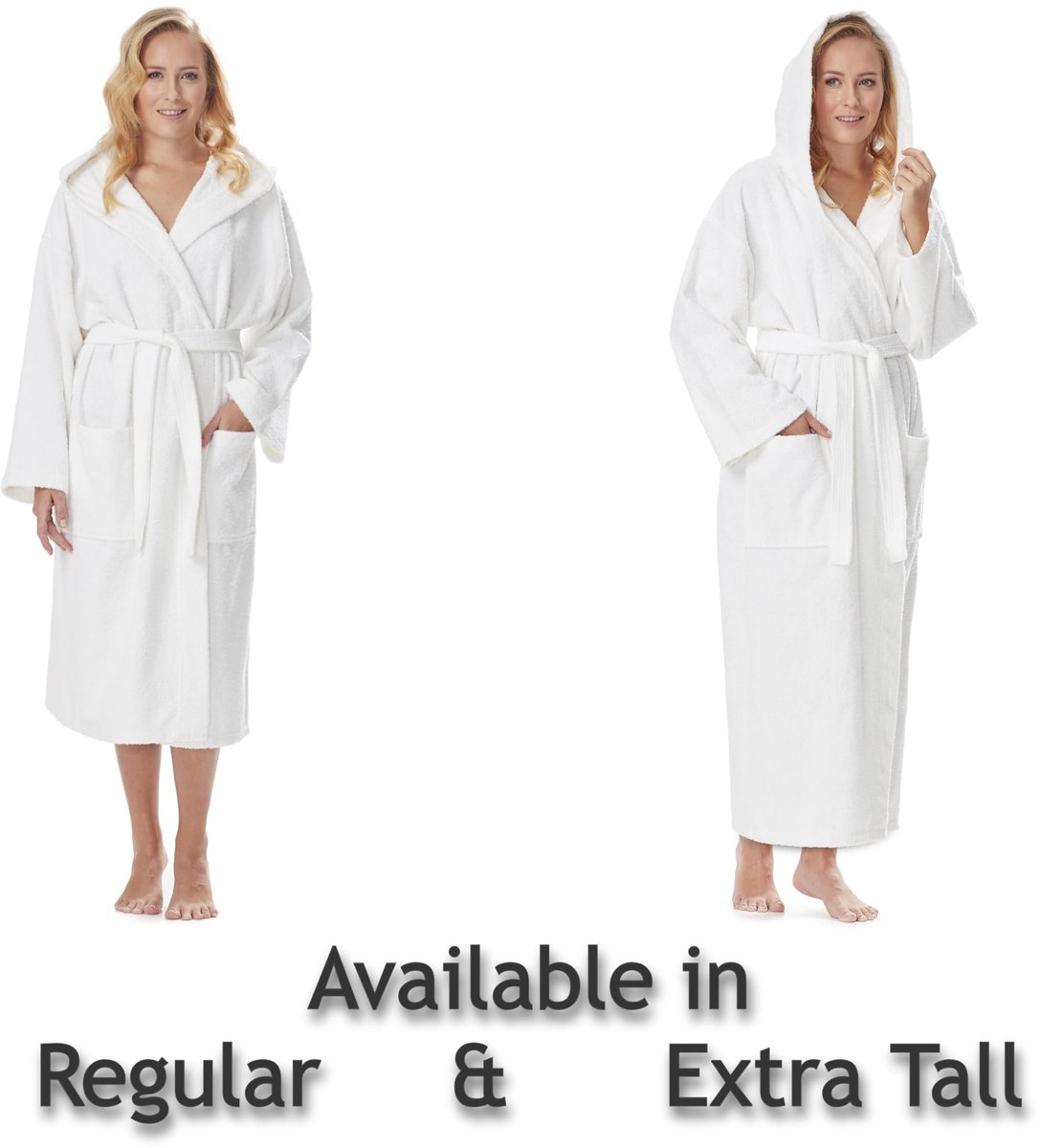 SnelShoppen - Herenbadjas met Capuchon - 100% Katoen - Heren Maat L - Unisex Maat L-XL - Wit - Perfect voor Thuis, Sauna, en Ontspanning