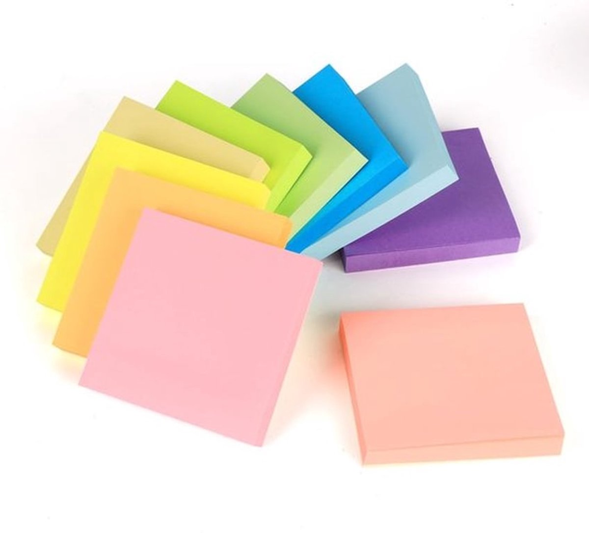 Agoer 1000 vellen zelfklevende notitieblaadjes, 76 x 76 mm, super sticky notes, zelfklevend, 10 stuks, kleurrijk, bladwijzers, verwijderbaar, voor kantoor, huishouden, school en studie, 10 kleuren