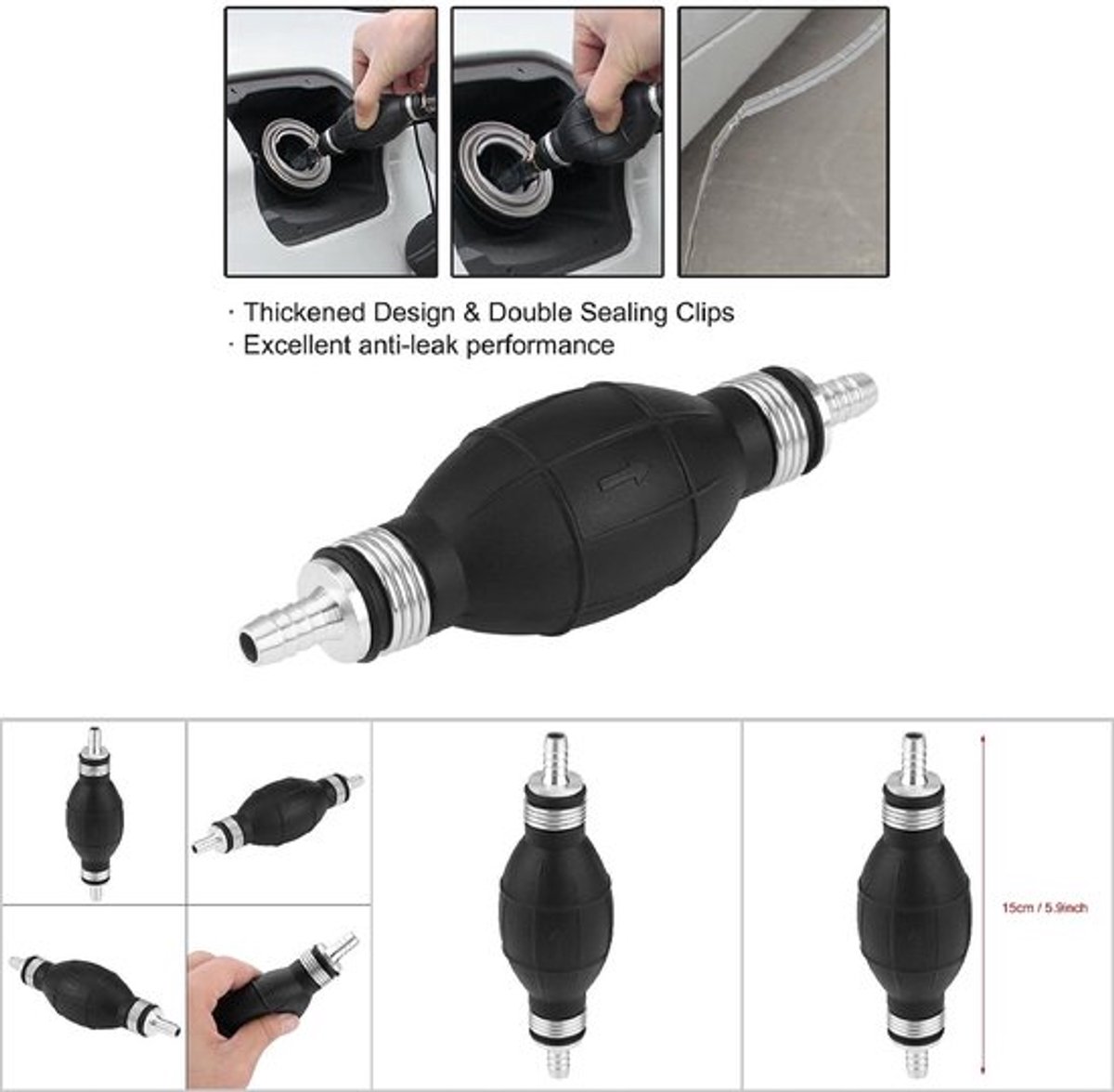 Handzuiger Elektrisch - Brandstofpomp - Rubber - Vacuüm - Hoge Zuigkracht - Betrouwbaar en Antilek