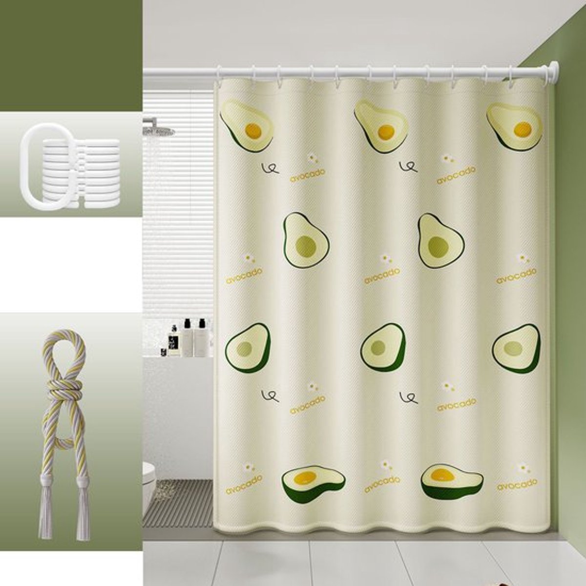 Douchegordijn waterdicht schimmelbestendig toilet partitie droog/nat gescheiden douchegordijn badkamer dekzeilen