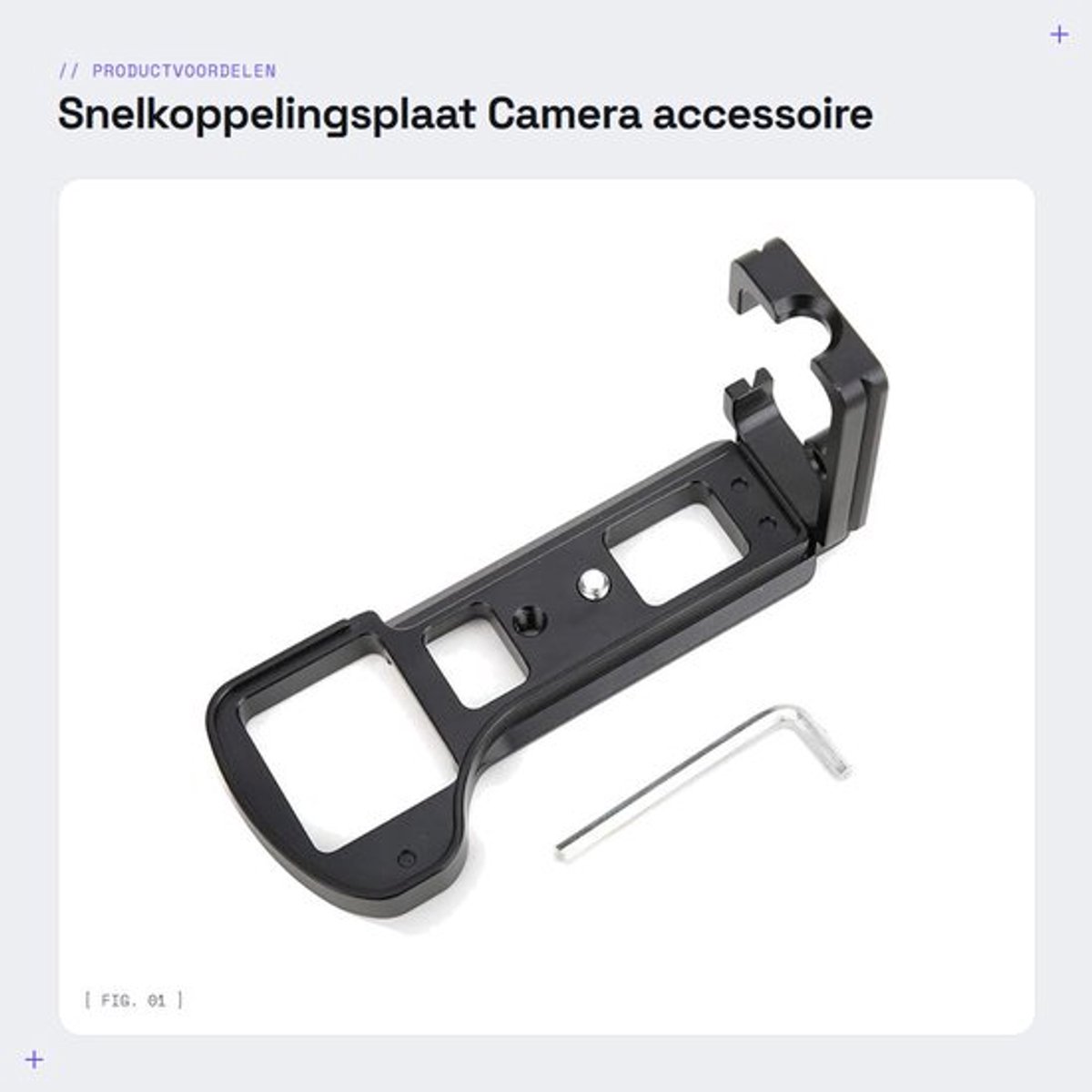 Snelkoppelingsplaat - Camera accessoire - Aluminium - Handgreep - A6500 ILCE-6500 - Spiegelloze Camera - Bevestiging - Fotografie - Zwart