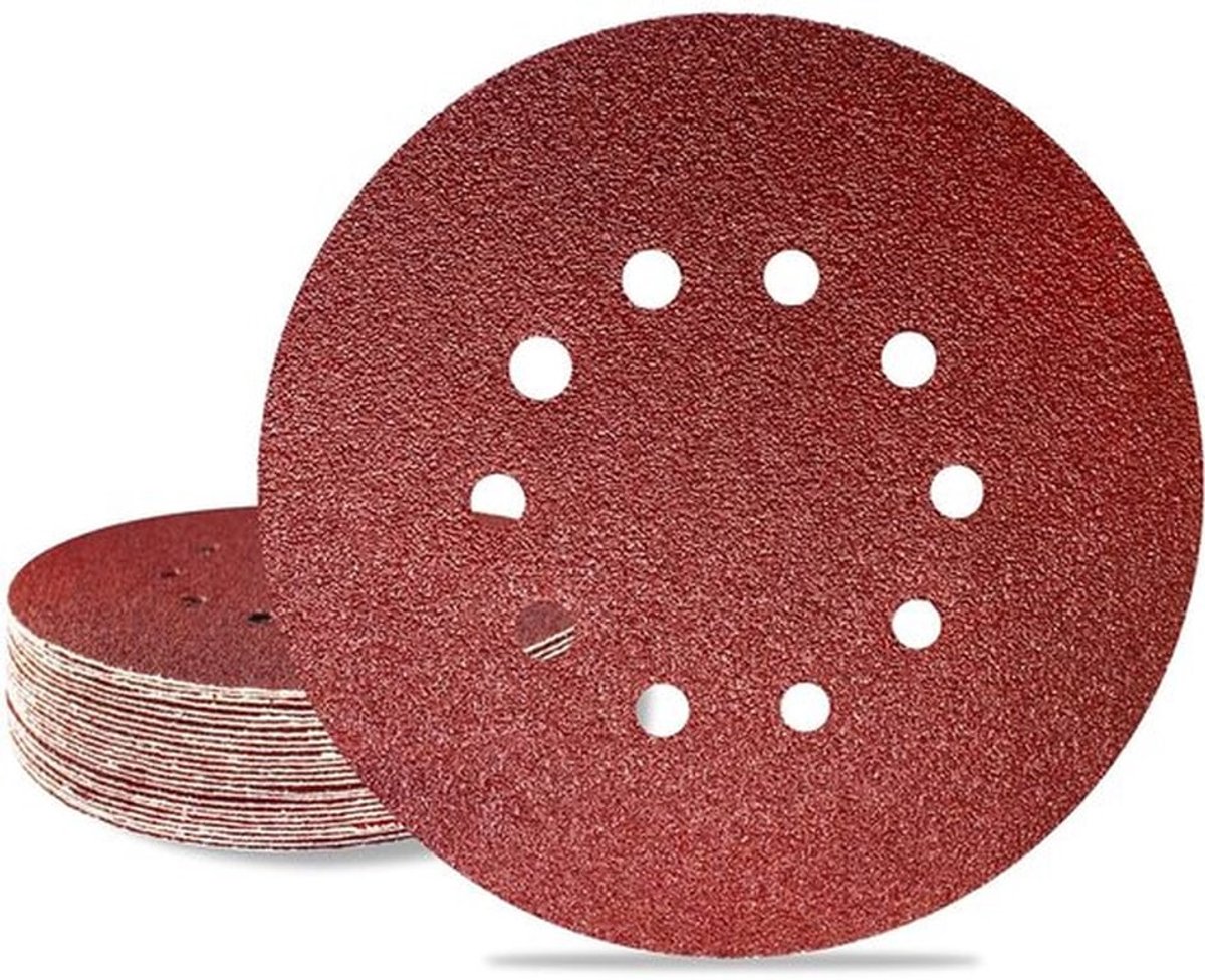 Schuurpapier Set 225mm - Schuurpapier Driehoek - Schuurpapier Fijn - Schuurpapier Rond - Schuurpapier voor Droge Bouwschuurmachine - 25 Stuks - Schuurdisc