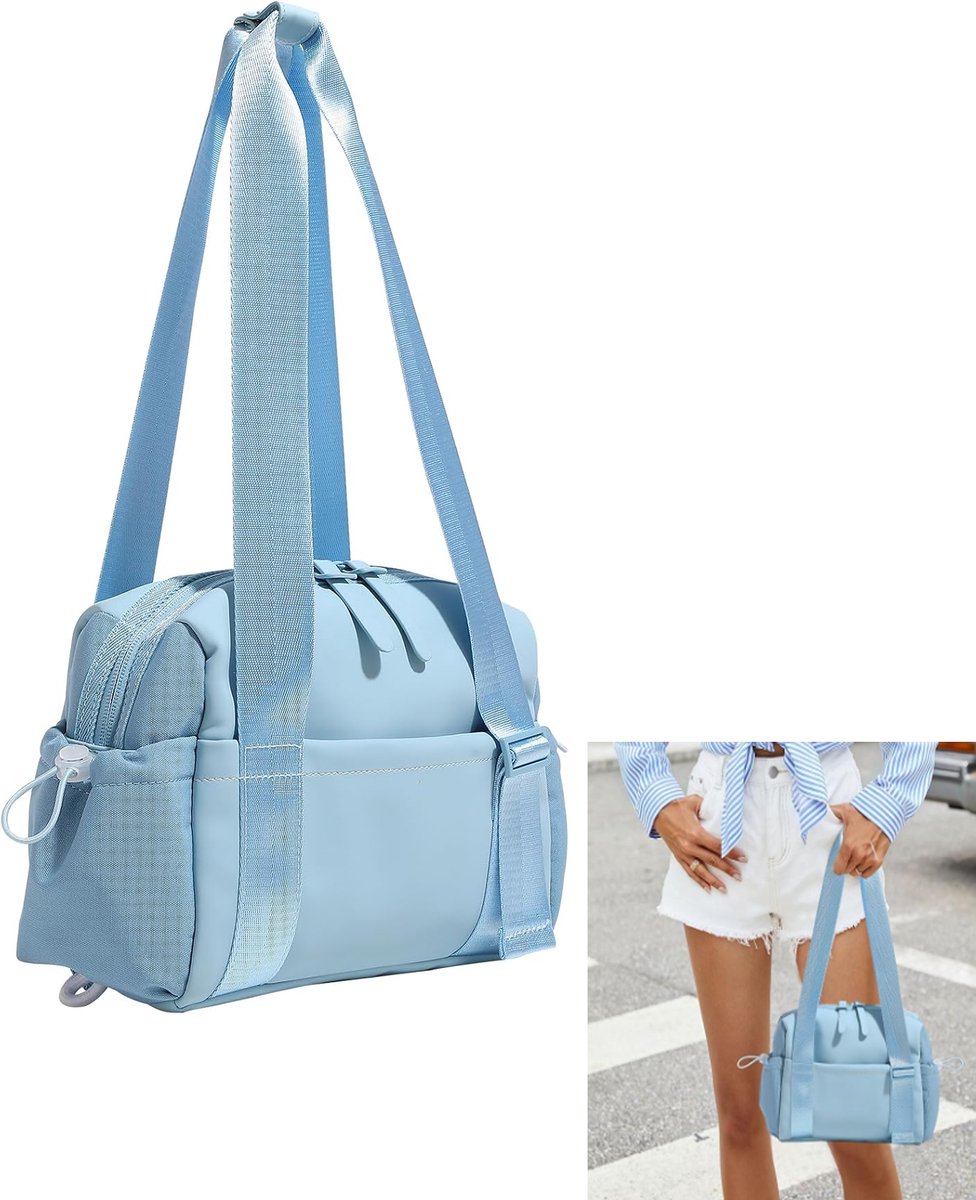 KZQ Mini sporttas met nat compartiment - Waterdichte reistas voor dames en meisjes - Geschikt voor gym reizen en dagelijks gebruik - Blauw