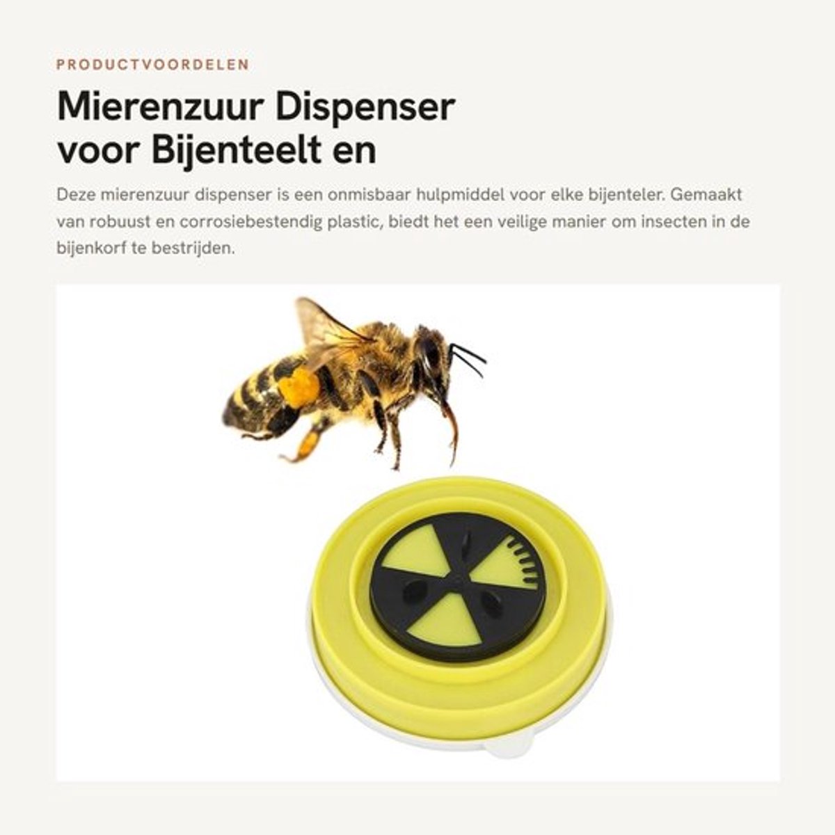 Mierenzuur Dispenser voor Bijenteelt en Insectenbestrijding