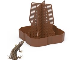 Reptielen Feeder Eenvoudig te Installeren - Anti-Escape Voeding Kom - Hagedis/Gecko/Kikker - Glazen Tank - Natuurlijke Voeding - Voerbak