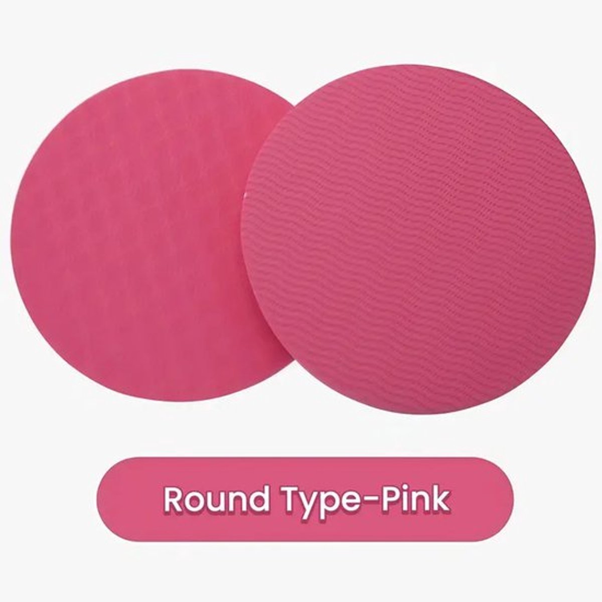 2-pack roze ronde yogamat | 2 cm dik TPE | Antislip knie- en elleboogbeschermers