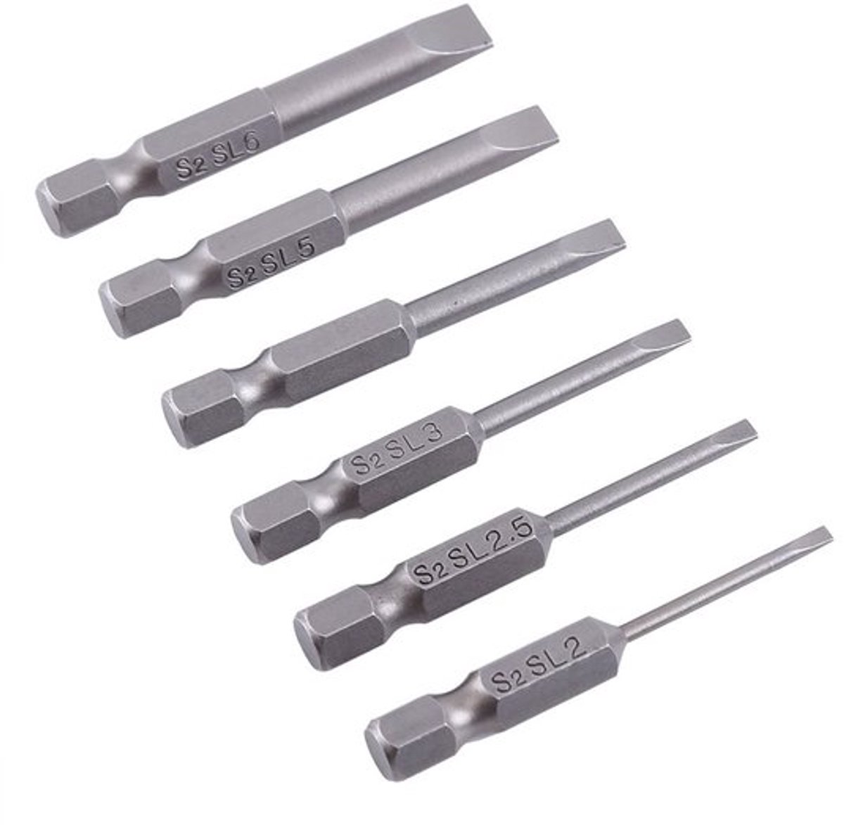 Magnetische Schroevendraaier-Bitset - Set van 6 Stuks - Geschikt voor Elektrische en Handmatige Schroevendraaiers - 50mm - S2 Legering