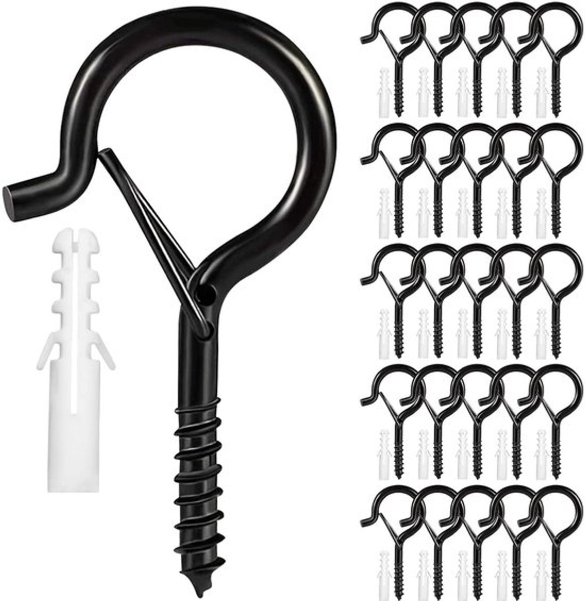 - Bevestigingshaken - 25 stuks Q Pendant Hooks - Veiligheidsgesp - Windbestendig - Buiten gebruik - 52 mm lengte - Geschikt voor verschillend gebruik...