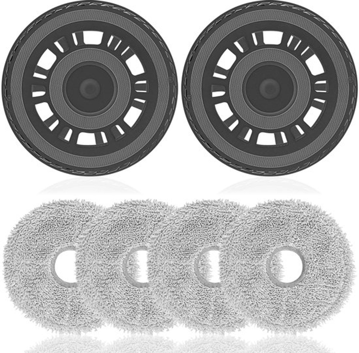 Doekjes Set van 4 - Reservehouders 2-delig - Microvezeldoekjes - Voor Dreame X30/S30Pro/S10 - Hygiënisch schoon - Perfecte pasvorm - Schoonmaakdoekjes