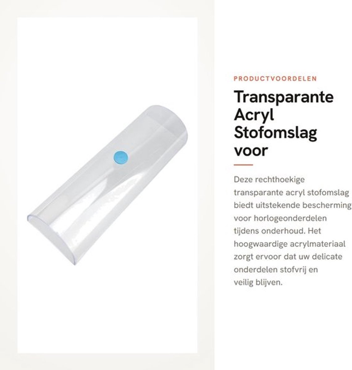 Sieradenopslag - Stofbestendige Beveiligingskoffer - Transparante Acryl - Organizer voor Horlogebeweging - 200 mm - Hoogwaardige Bescherming - Opbergdoos
