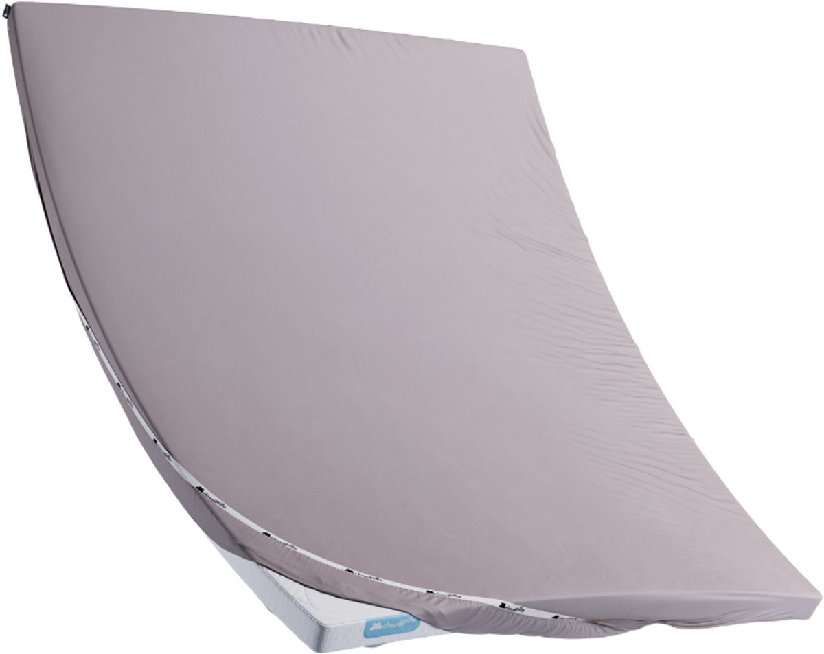 Cloudpillo Topper Hoeslaken - Stone Grey - 140x200 cm - Waterafstotend, Ademend, Zacht, Antibacterieel - Duurzaam, OEKO-TEX Gecertificeerd Katoen