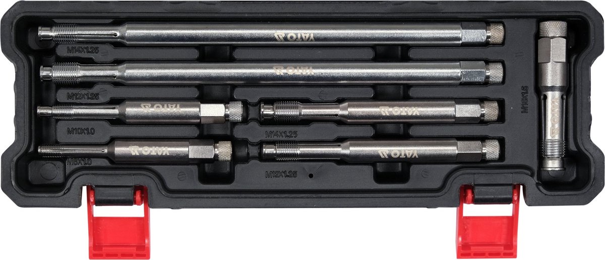 7-delige YATO professionele lange bougieschroefdraad tapset