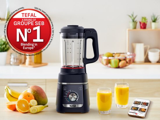 TEFAL Blendforce Cook 1.5L - Kookfunctie - Auto-reinigingsprogramma Blender Zwart - Soepmaker & Smoothie Blender - Ice Crush Functie - 8 Automatische Programma’s - Verwarmende Multifunctionele Keukenblender van Tefal — afbeelding 2