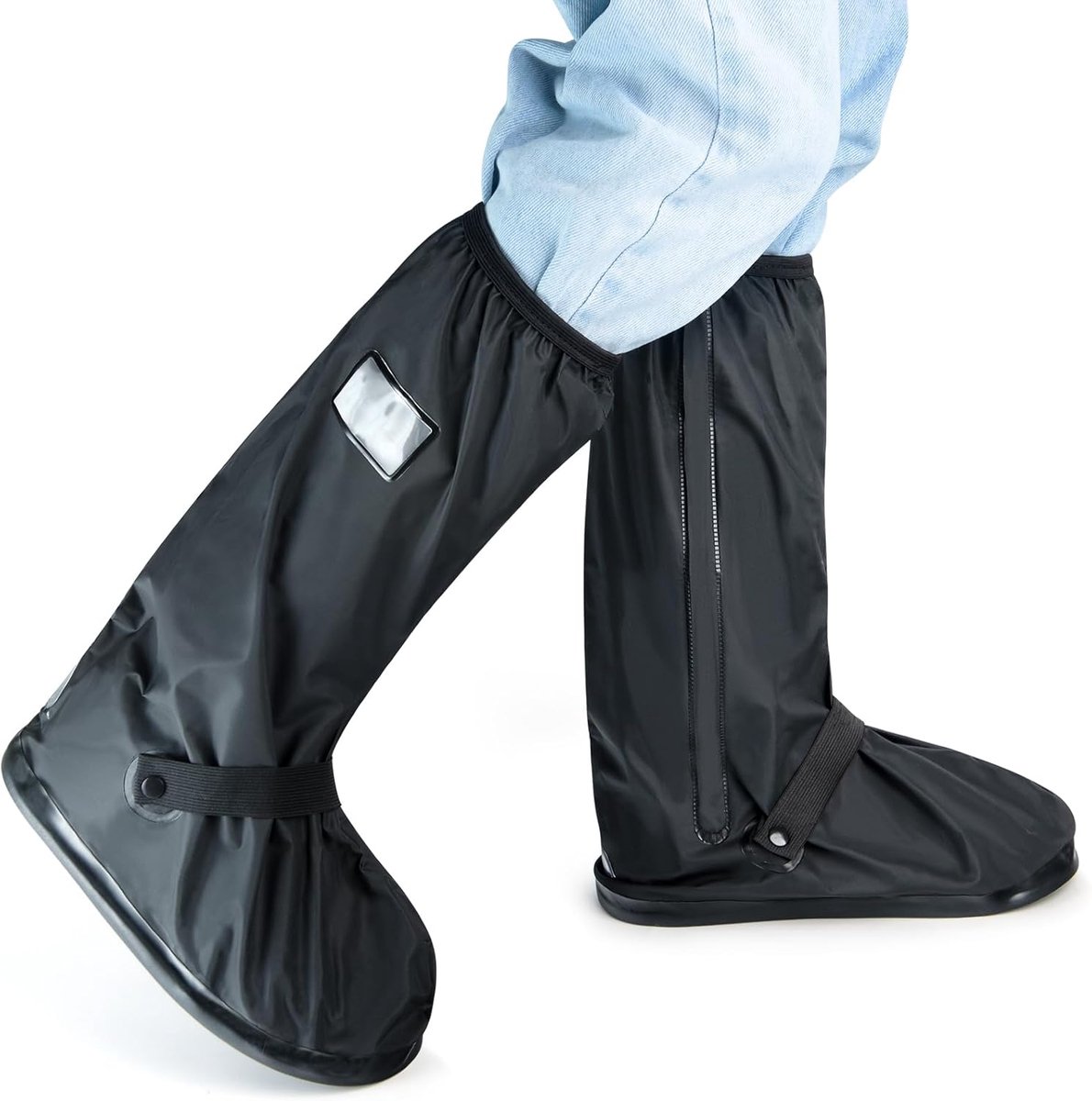 Overschoenen waterdicht - Schoenovertrekken - Antislip regenlaarzen - Regen overschoen -Met reflecterende , herbruikbaar en opvouwbaar - 32cm（XL） - Geschikt voor vissen, tuinieren en landbouw - Zwart