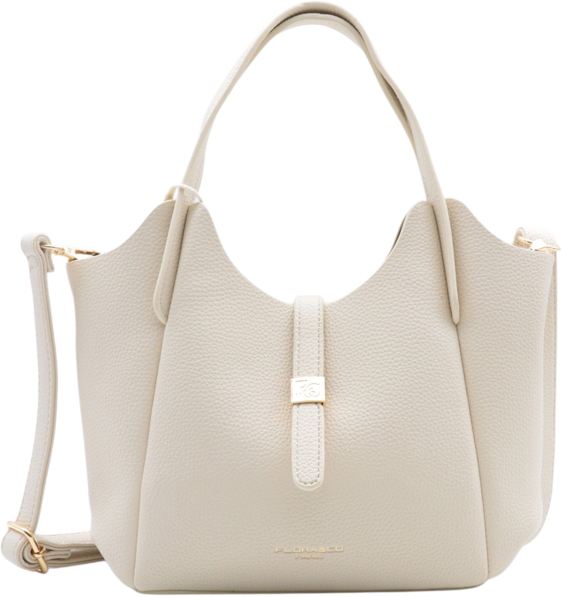 Flora & Co - dames handtas - lange draagriem - fashion - ecru