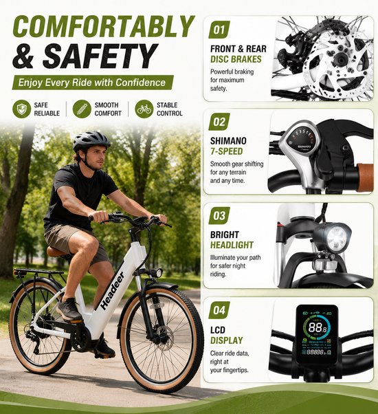 26"Elektrische fiets 48V 11.5Ah Shimano 7 versnellingen 80km Trapondersteuning met dubbele Hall-sensor — afbeelding 3