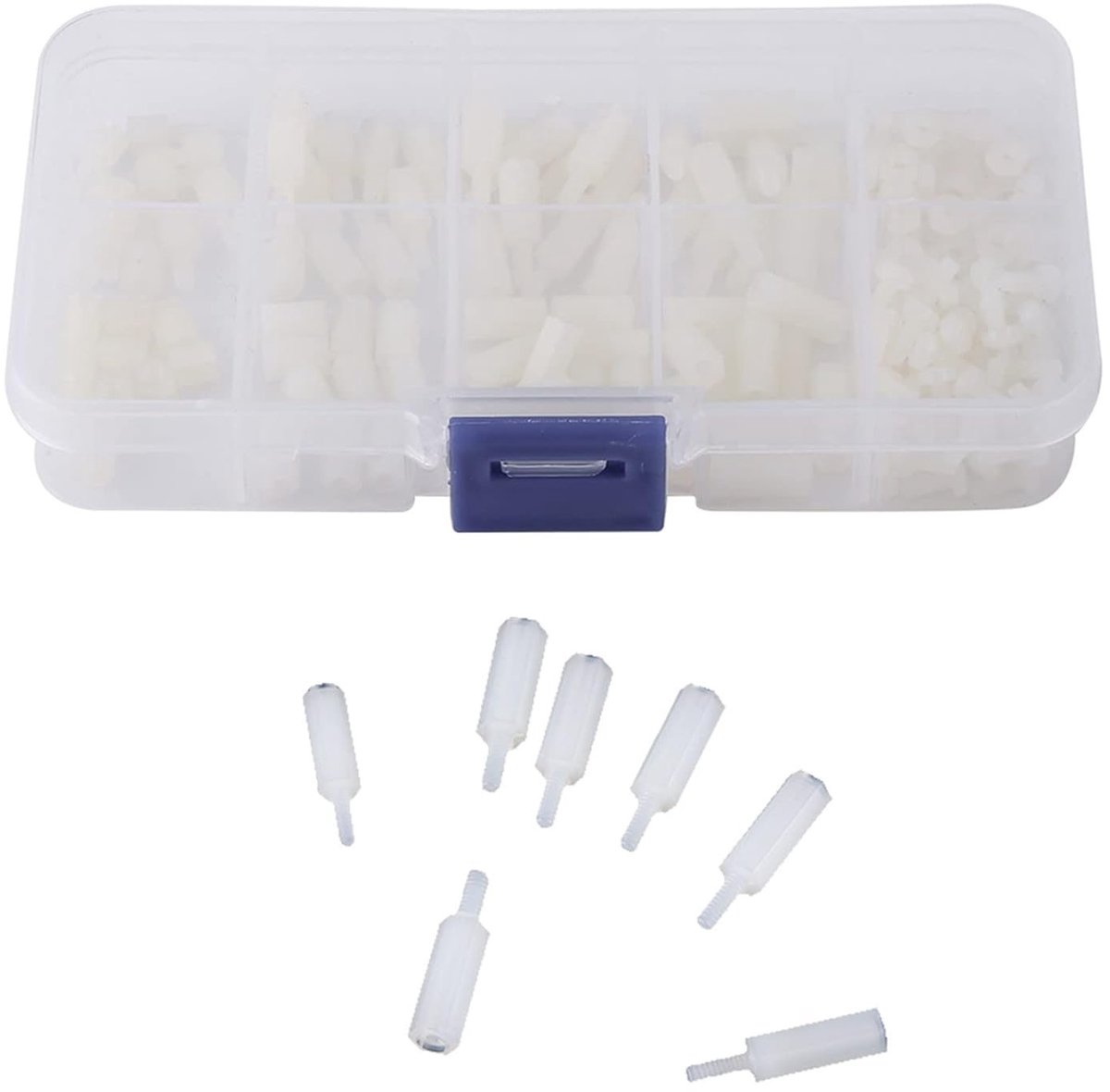 Duurzame en waterdichte nylon M2.5-boutenset, inclusief moeren en bouten, geschikt voor PCB-moederborden.