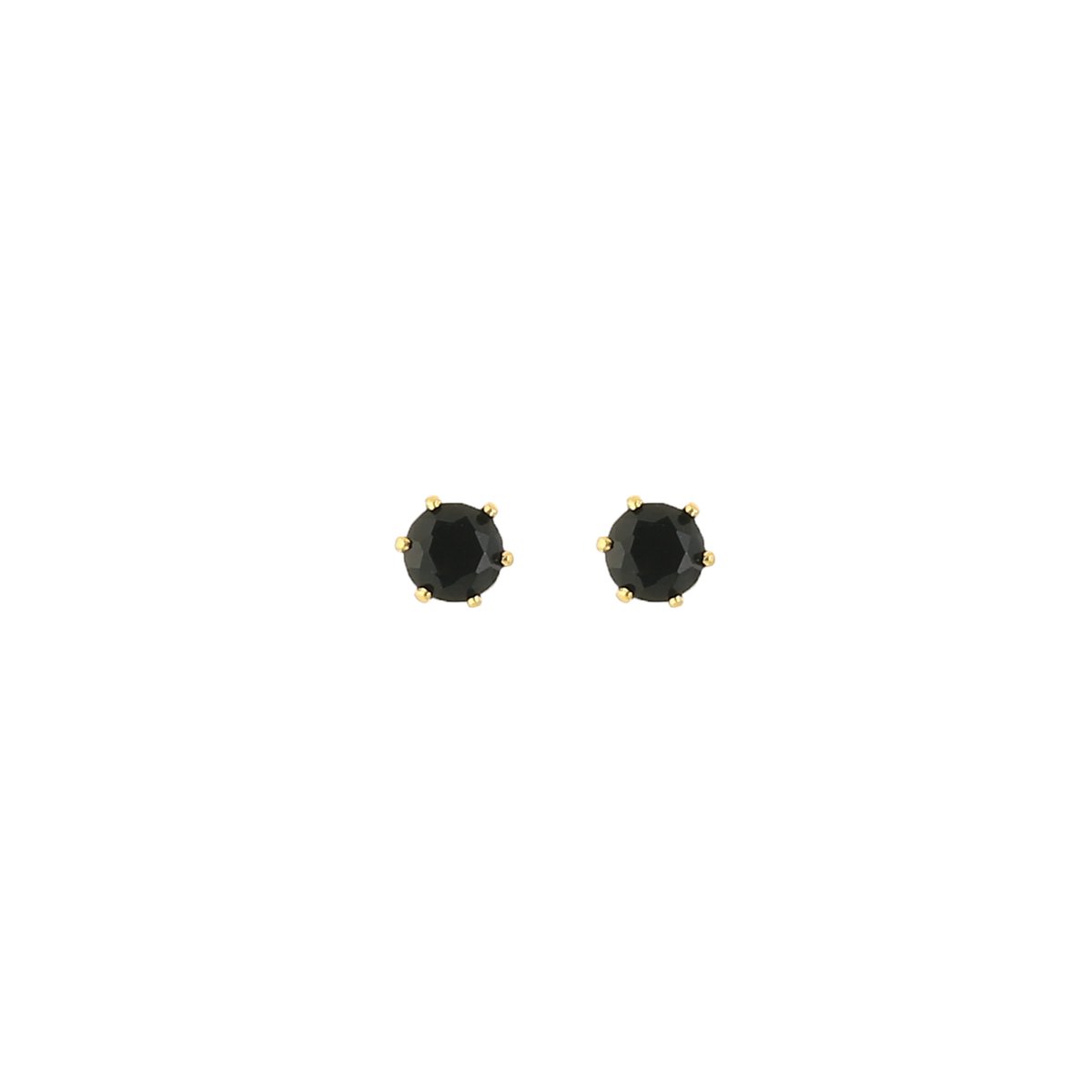 Stainless Steel Zirconia Studs – Luxe Oorknopjes met Zirkonia – RVS - Goud/Zwart