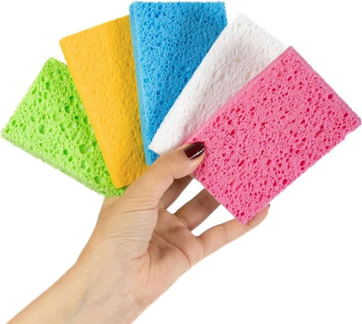 Natuurlijke Cellulose Sponsen - Super Absorberend voor Keuken, Badkamer en Tafel - Biologisch Afbreekbaar en Recyclebaar