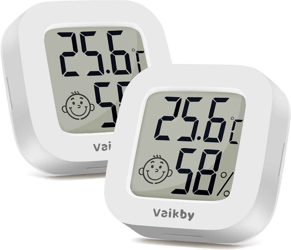 SnelShoppen - 2Pack Mini Digitale Thermometer en Hygrometer met Groot LCD-scherm voor Huis, Kas, Baby, Kantoor, Tuin en Kelder