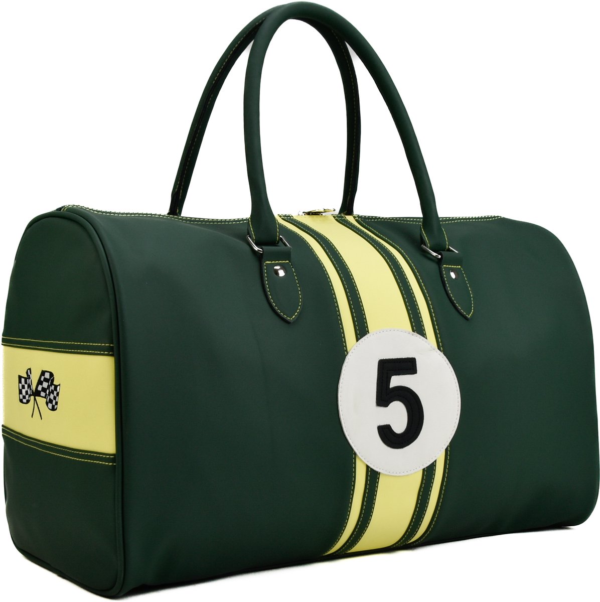 Chocansweets Retro sport/reistas groen en geel nr 5, waterafstotend.